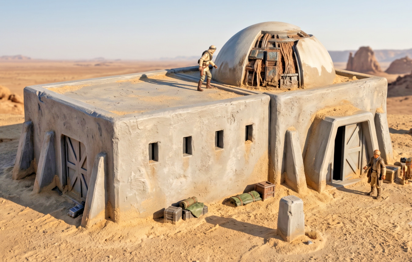 Obi-Wan Kenobi's Tatooine House Ben's Home Diorama for 1:18 Scale 4 inch Figures