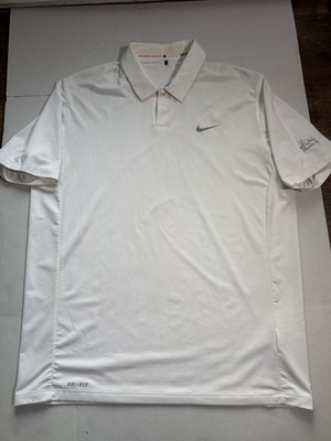 Nike Tiger Woods Collection Dri-FIT White Golf Polo ShirtSize Large