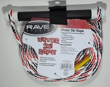 Rave Sports Water Ski Rope 75' Mainline 1-Section 12" HDR Rubber Handle