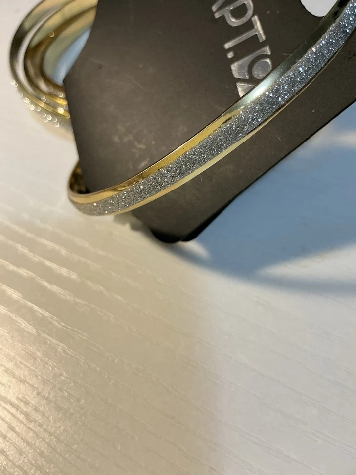 Набор из 5 прозрачных блестящих и золотистых браслетов Apt.9 3 дюйма вокруг - Изображение 2 из 4