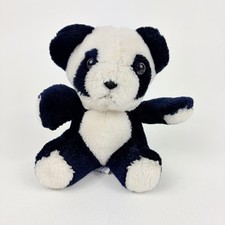 Swib Panda Bear Plush Stuffed Animal Soft Toy Vintage 1984 Teddy Black White 6
