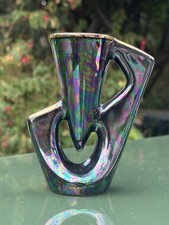 Vintage Art Deco Blue Lustre Bud Vase