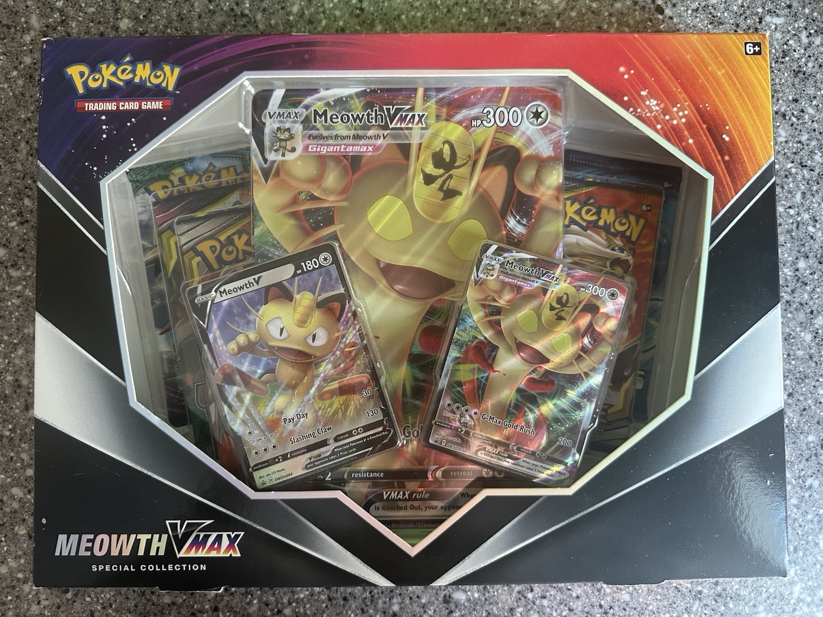 Pokémon Meowth VMAX Special Collection Special Edition Promo Box English