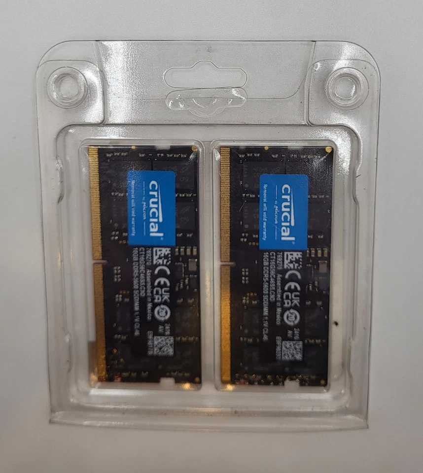 Crucial CT2K16G56C46S5 32GB DDR5 RAM Kit (2x16GB) - Black - Image 2 of 2