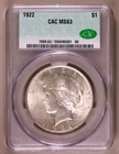 1922-P Peace Dollar CACG MS63 CAC ***RARE ORIGINAL COIN***