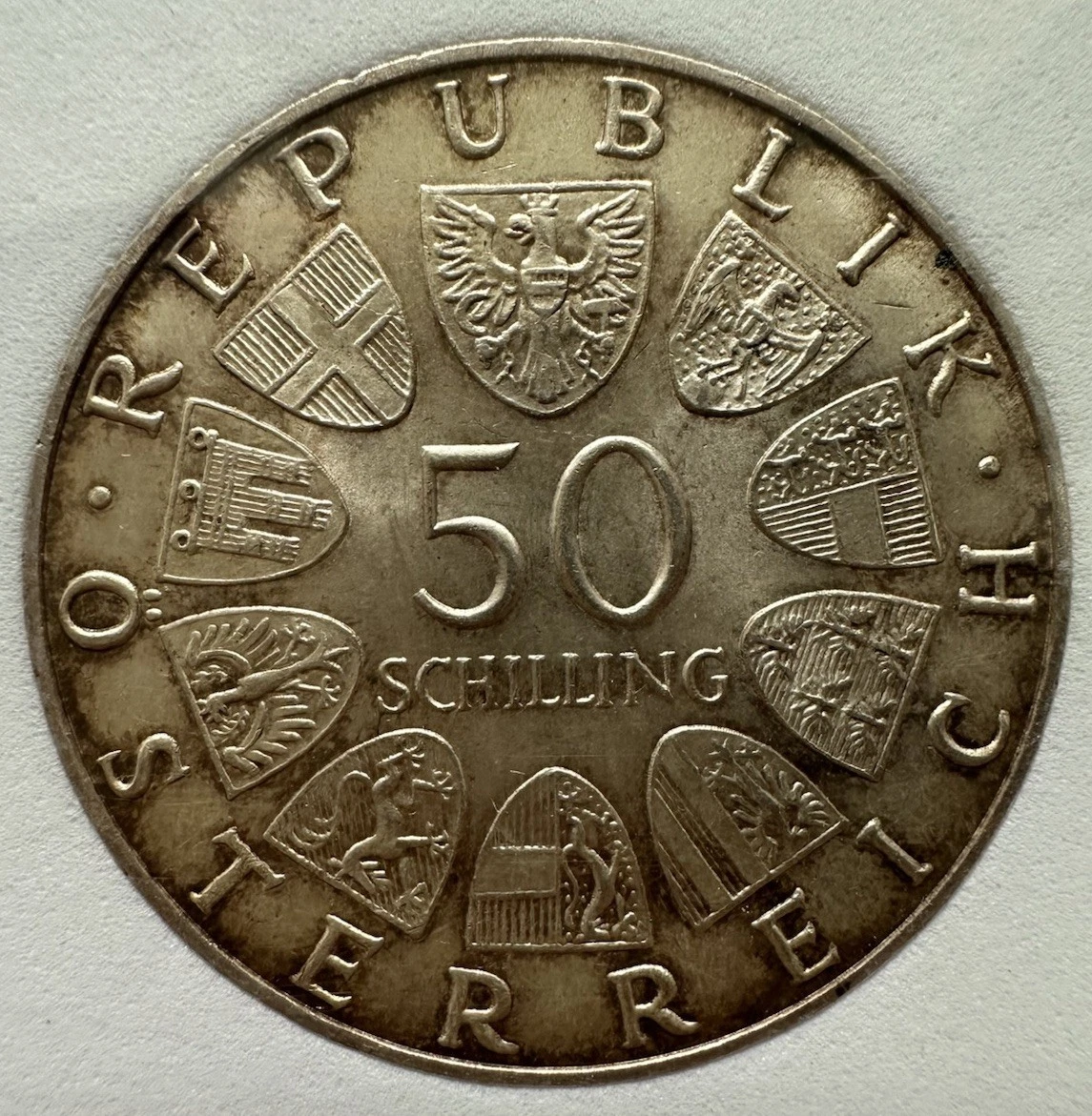 50 Schilling 1970 Österreich UNI Innsbruck NNC MS67 Silber Münze (2353)