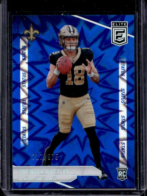 2024 Panini Donruss Elite Spencer Rattler RC Status Explosion #/875 Saints