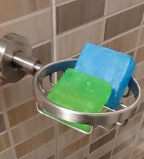 Kosmos Tec Seifenhalter Draht Metall Edelstahl-Look matt gebürstet