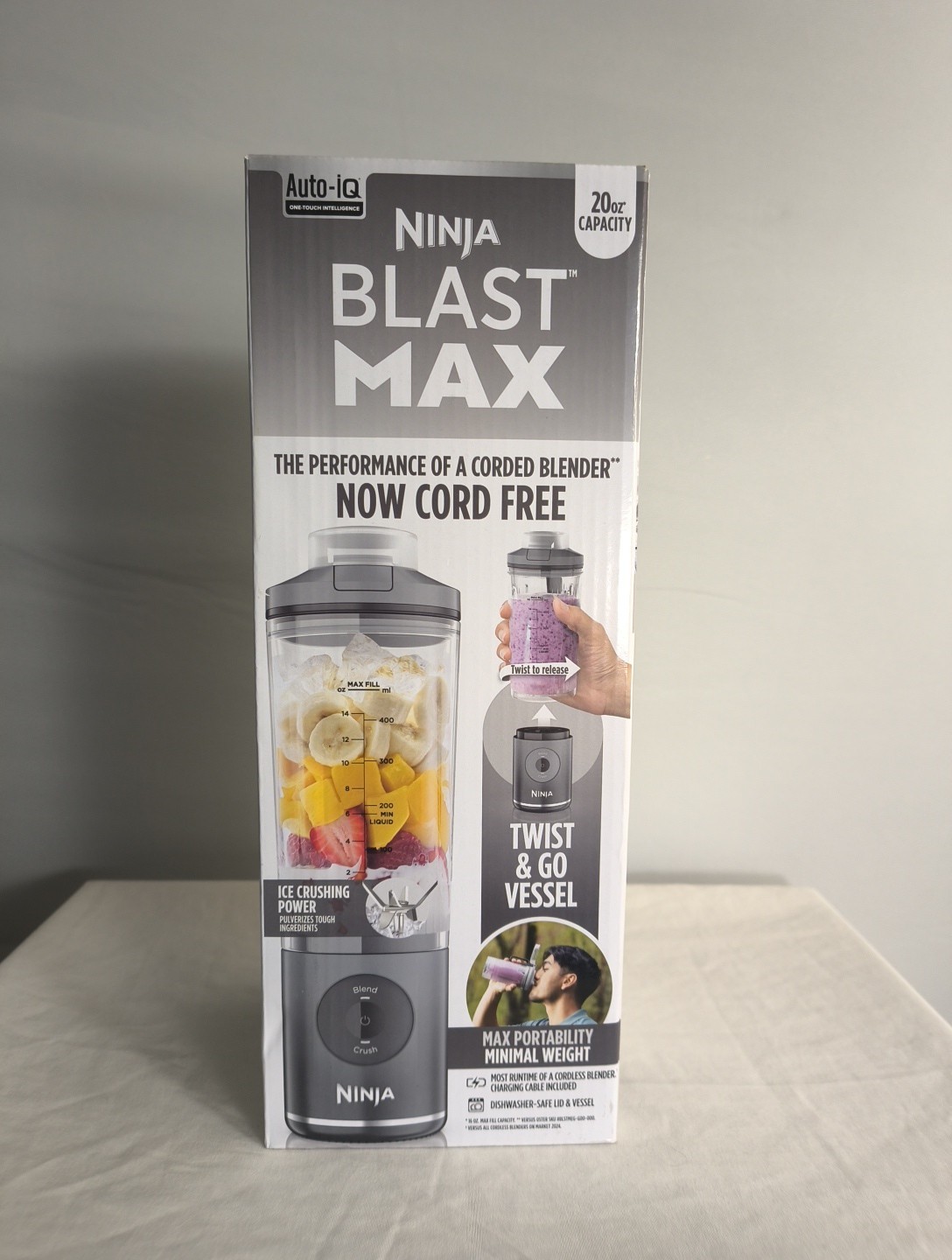NINJA Blast Max 20oz Capacity Portable Blender Cool Gray Twi