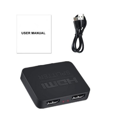 1 in 2 Out HDMI Splitter Video Distributor Amplifier For HDTV Box PC Monitor D