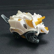 VTech Dart Triceratops Switch  Go Dinos White Yellow Toy Friction Drive TESTED