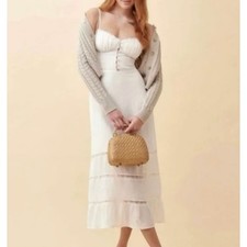 Reformation Harvest Dress Ivory Midi Size 12 NWT