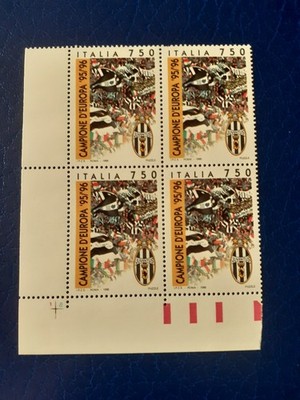 Lot ITALY 1996 JUVENTUS EUROPEAN CHAMPION quarter new MNH [2] football  