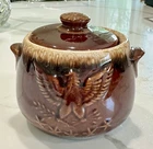 Hull OvenProof Round Brown Eagle Casserole Dish with Lid, Glossy Finish