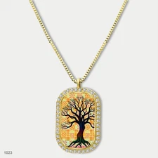 Stunning Tree Of Life Pendant Necklace Chain Photo Dog Tag Chain Gift Design Sle