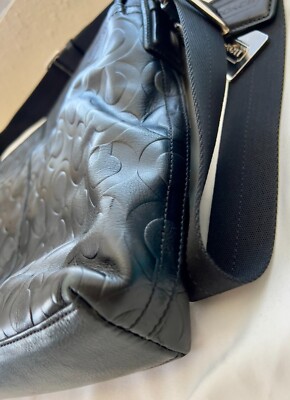 Coach 70250 Op Art Embossed Leather Slim Messenger | eBay