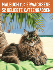 Malbuch Erwachsene Katzen-Arten 52 Motive EIN...