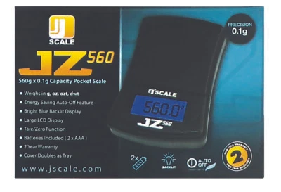 Jennings JScale JZ560 Digital Pocket Scale c/w Cover & Auto-off 560g X 0.1g
