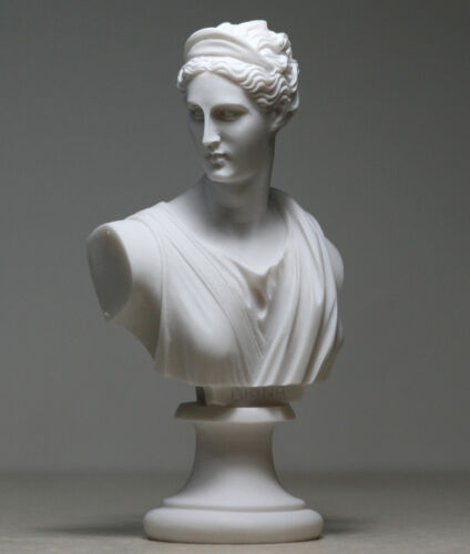 ARTEMIS DIANA Bust Head Greek Roman Goddess Statue Handmade Sculpture 5.91inches - 第 1/6 張圖片