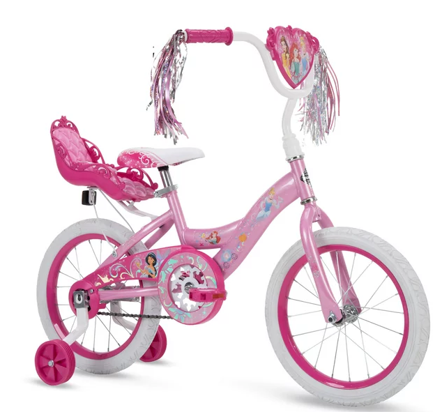 New Princess Girls' 16" Sidewalk Bike with Training-Wheels b