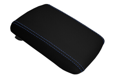 Console Lid Cover Carbon Fiber for Mitsubishi Eclipse 1995-1999 Blue Stitch