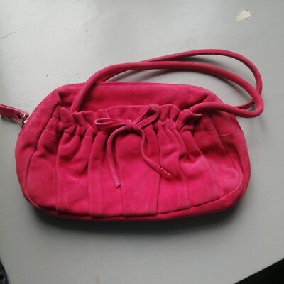 HOBBS FUCHSIA PINK SUEDE SHOULDER BAG UK