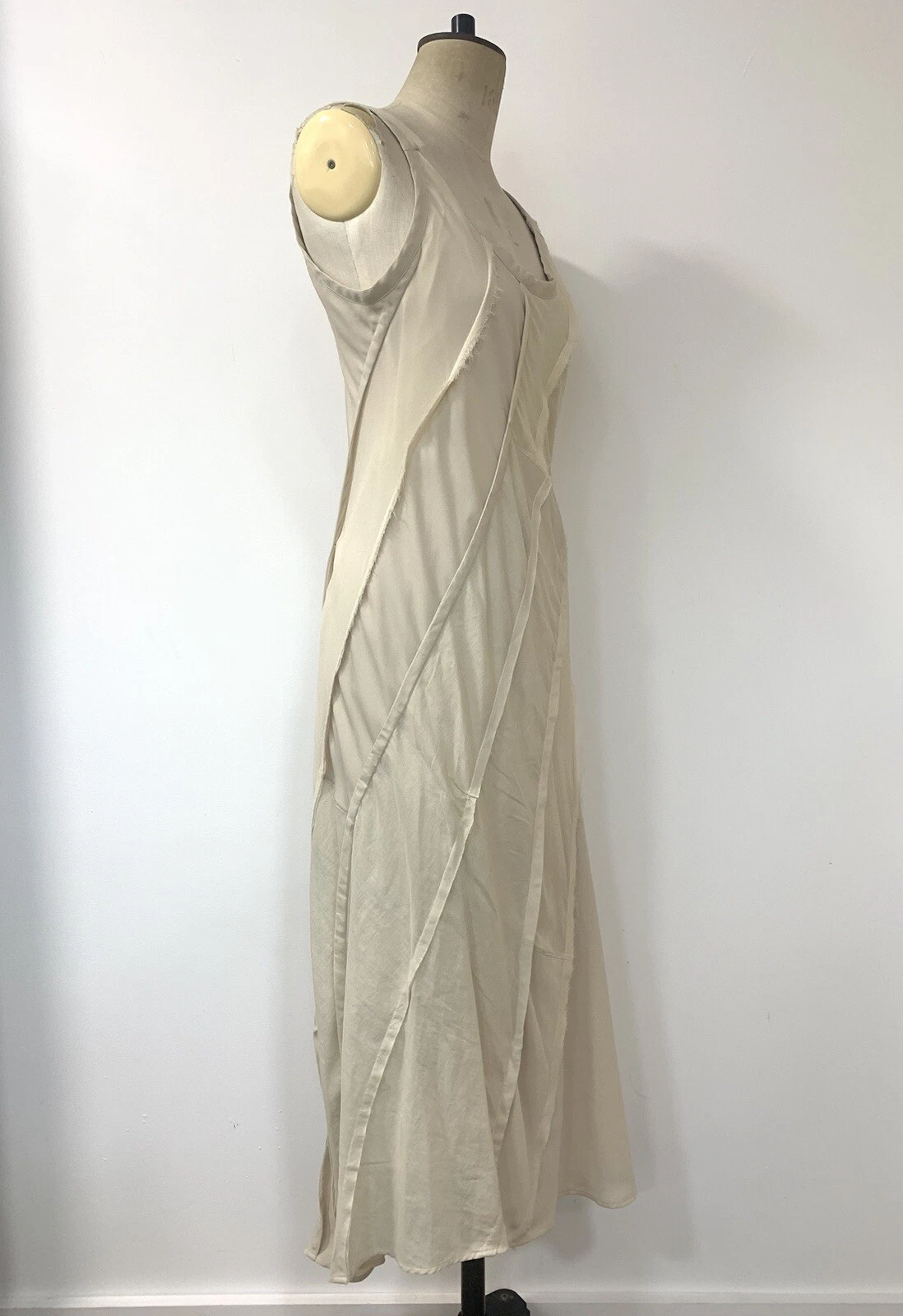 Abito beige Acne Studios Bias taglio patchwork taglia EU 40