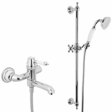 Welfenstein Retro Wannenset Duschstange Nostalgie Badewanne Wanneneinlauf NX-41W