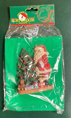 Vintage In Pkg. KURT ADLER SANTA'S WORLD J7108 Santa Trimming The Christmas Tree