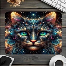 Fluffy Black Cat Mouse Pad