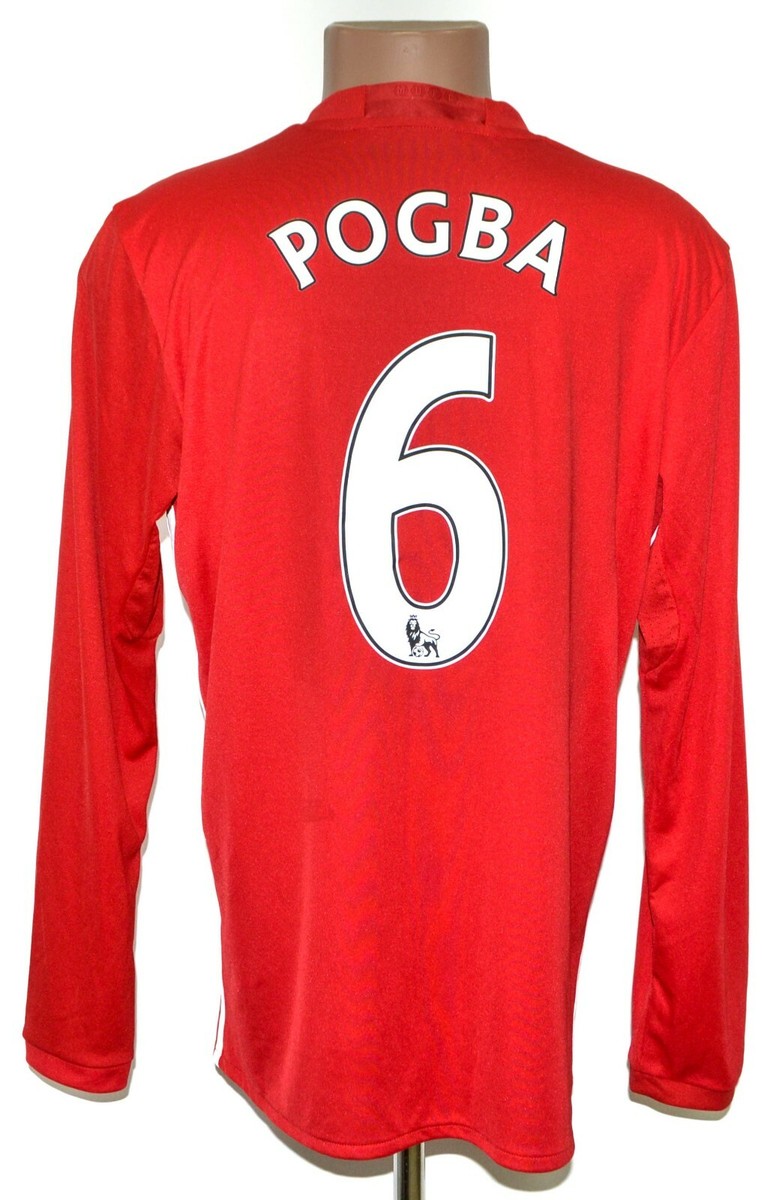MANCHESTER UNITED 2016/2017 HOME FOOTBALL SHIRT 6 POGBA SIZE L
