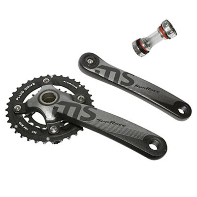 MTB PEDAL SUNRACE 10V. MS10 ALU SCHWARZ 175mm 40-30-22 INTEGRIERT MIT SCHÜSSEL