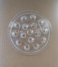 Vtg 1970s Flower Frog Floral Stem Arranger Clear Pressed Molded Glass 16 Hole