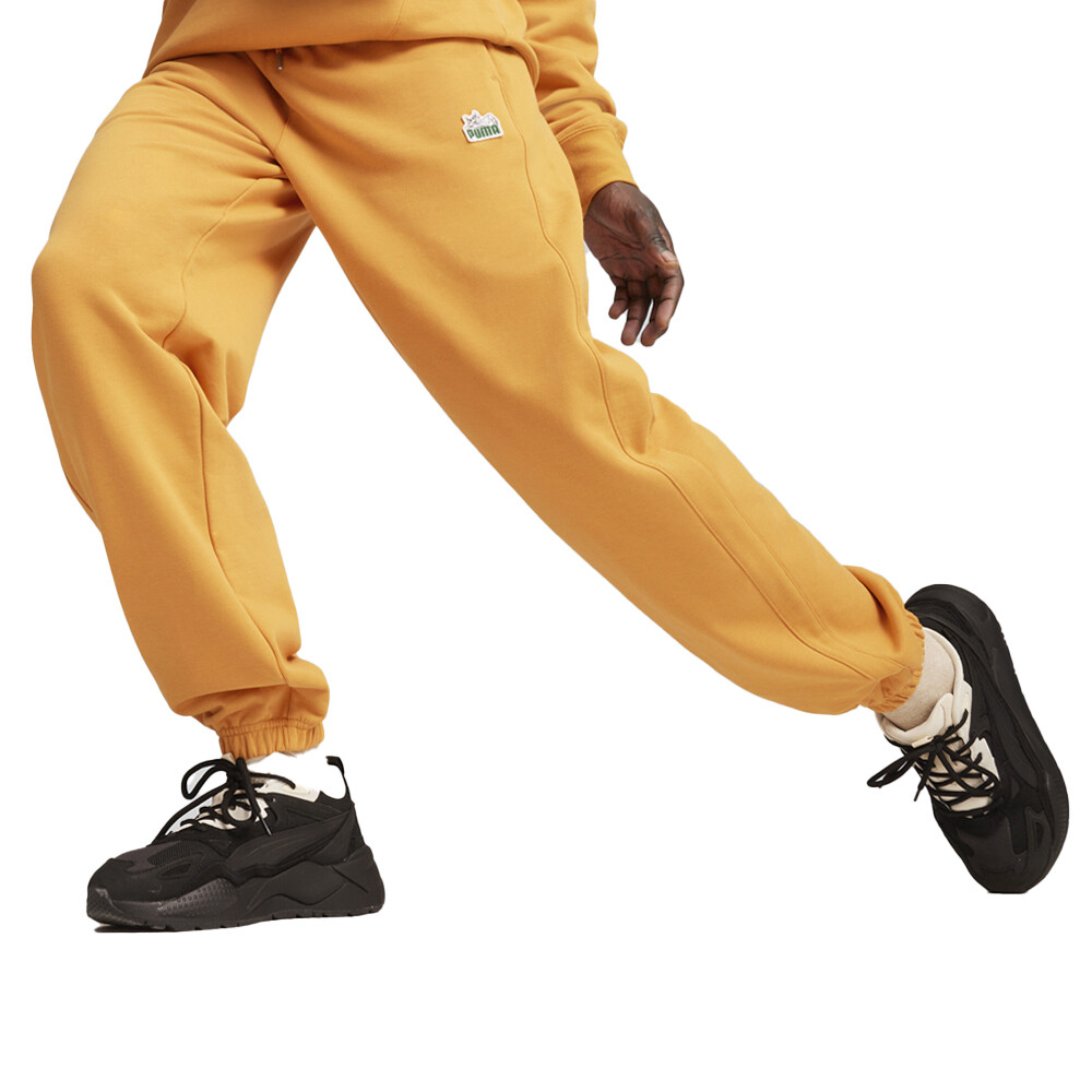 Мужские повседневные спортивные штаны Puma T7 для фанатов Super Sweatpants оранжевого цвета 625