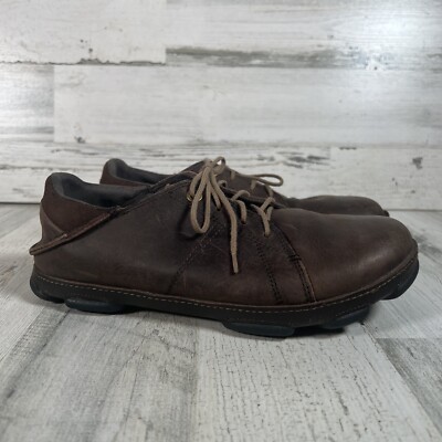 Olukai Hano Shoe Men‎ 8.5 Brown Leather Oxford Slip On Fold Down Heel WORN Olukai Hano Shoe Men 8.5 Brown Leather Oxford Slip On Fold  main image 4