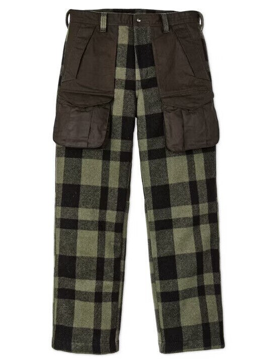 Filson Mackinaw Wool Pants 20263419 Otter Green Black Check Plaid