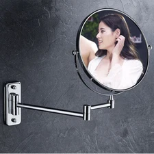 2-Side Stainless Steel Wall Mount Bathroom 10x Magnifying Makeup Shaving Mirror