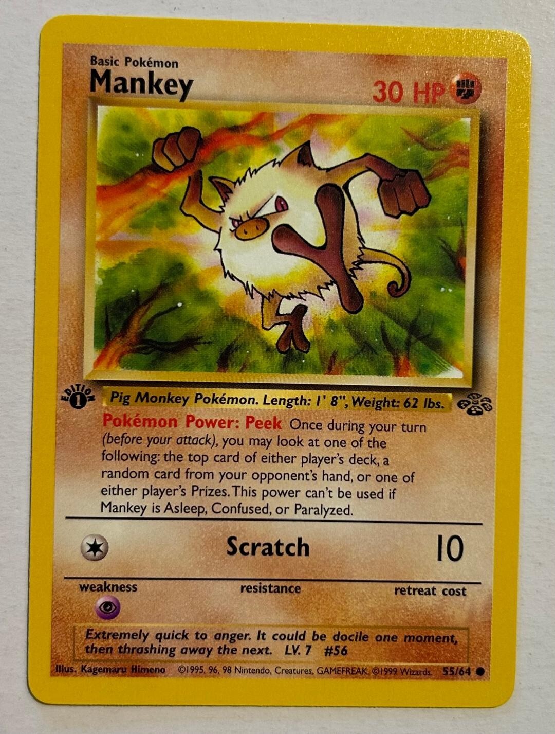 Mankey 55/64 Jungle-1st Edition Regular NM NP
