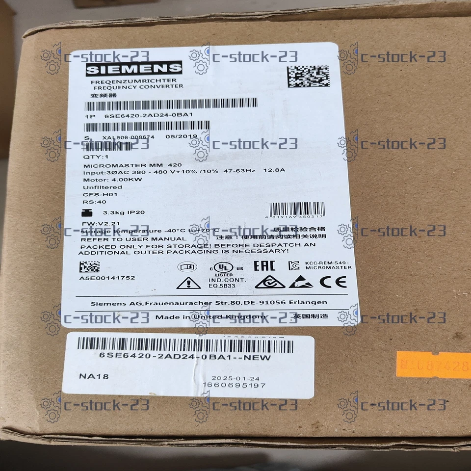 C-STOCK-23 Neuer Siemens Wechselrichter 6SE6420-2AD24-0BA1 380V 4KW
