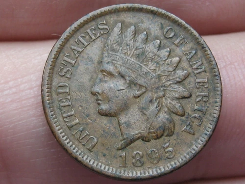 1895 Indian Head Cent Penny- XF Details, 2 Diamonds