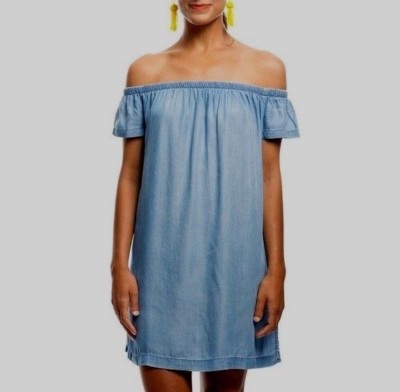 NEW CLOTH STONE SzS CHAMBRAY OFF THE SHOULDER