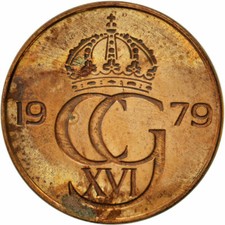 #420708 M&uuml;nze, Schweden, Carl XVI Gustaf, 5 &Ouml;re, 1979, SS+, Bronze, KM:849