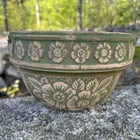 Antique 1920s Original Red Wing Union Brush Ware Green Pottery Ganging Planter