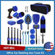 26Pcs Car Detailing Gun Tools Kit Vehicle Auto Engine Wheel Washing Cleaning Set