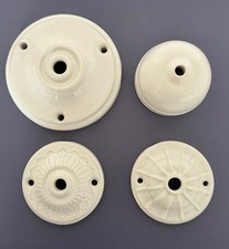 Vintage style ceramic ceiling rose pendant lights period feature 4 styles