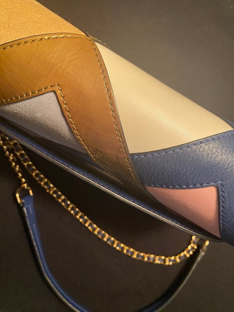 Tory Burch Patchwork Double Chain Shoulder Bag Cr… - image 4