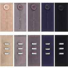 10 Pieces Waistband Extenders Elastic Button Waist Extender Pants Hook for Men W