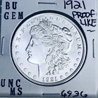 1921 BU GEM MORGAN SILVER DOLLAR UNC MS+++ U.S. MINT RARE COIN 6936