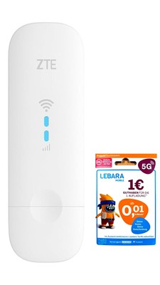 ZTE MF79U Surfstick CAT4 4G LTE WLAN-USB-Modem 150 Mbit/s inkl. Lebara SIM Karte