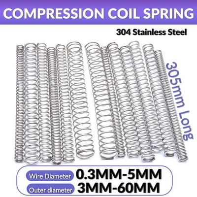 #ad 305mm Long Coil Springs 304 Stainless Steel Pressure Small Compression Sprin $70.83